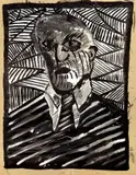 Robert Combas, Portrait, 1980, Acryl auf Wellpappe
