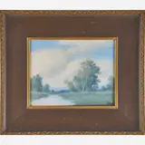 Edward Diers for Rookwood Pottery, Scenic Vellum plaque