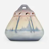 Rare winter Scenic Vellum potpourri jar by Elizabeth McDermott for Rookwood Pottery, sold May 2019