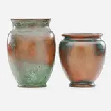Clewell Pottery, Five copper-clad vases