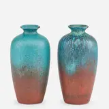 Clewell Pottery, Two copper-clad vases