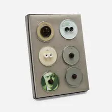 Light switches for Hotel Paradiso del Cevedale, set of six by Gio Ponti, c. 1935, glass, plastic, brass, sold Jun 2024