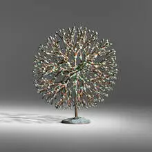 Untitled (Bush Form) by Harry Bertoia, c. 1975, welded copper and bronze with applied patina, sold Jun 2024