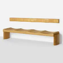 Luis Amador, Bench with wall-mounted backrest from Sapataria Gambier, Rio de Janeiro, c. 1975, Brazilian hardwood