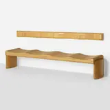 Luis Amador, Bench with wall-mounted backrest from Sapataria Gambier, Rio de Janeiro, c. 1975, Brazilian hardwood