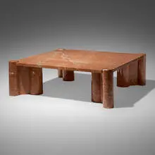 Jumbo coffee table by Gae Aulenti, rojo alicante marble, sold Jun 2024
