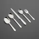 Harald Nielsen, Collection of Pyramid serving utensils, c. 1926, sterling silver, stainless steel