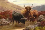 William Watson, Highland cattle at the stream