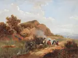 James Arthur O'Connor, Travellers on a country road, oil on board