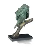 Philipp Blacker, Parrot on a branch, bronze with green patina