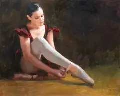 Dmitri Kolujni, Ballerinas, both signed, both oil on canvas