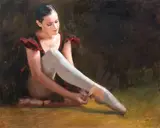 Dmitri Kolujni, Ballerinas, both signed, both oil on canvas