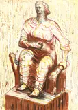C.H Henry Moore O.M., Seated Figure & Standing Figures, Two lithographs for the 'Penrose Annual', 1950, on wove