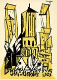 Lyonel Feininger, Kirche, 1923, Farbholzschnitt auf Karton (Postkarte)