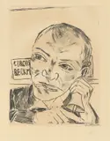 Max Beckmann, Der Ausrufer (Selbstbildnis), 1921, Kaltnadel auf Velin