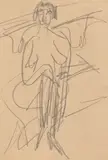 Sitzender weiblicher Akt by Ernst Ludwig Kirchner, Bleistift auf Papier, sold Jan 2023