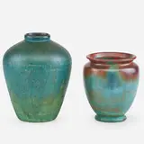 Clewell Pottery, Two copper-clad vases