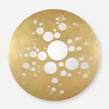 Wall mirror by Hervé van der Straeten, c. 2000, gold leaf over lacquered wood, mirrored glass, sold Jun 2024