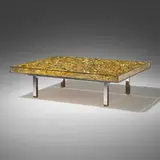 Yves Klein, Table d'Or, 22 karat gold leaf, glass, acrylic, chrome-plated metal, plywood