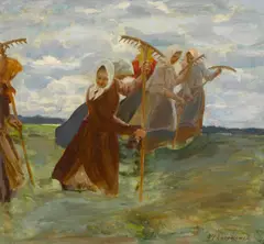 Nikolai Vasilievich Kharitonov, Summer harvest, oil on canvas