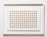 Luis Tomasello, ATMOSPHÈRE CHROMOPLASTIQUE ORANGE, 1970, Acryl auf Holzquadern, jeweils auf Holzplatte geschraubt, in Objektrahmen