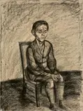 Lea Grundig, Sitzender Knabe, 1930, Kreide auf Papier