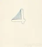 Richard Tuttle, This drawing is about something just before, something like three or maybe four, Aquarell und Tuschfeder auf Papier (aus einem Ringheft)