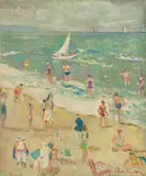 Lucien Adrion, Baignades, Um 1930, Öl auf Leinwand