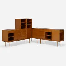 Charles Eames and Eero Saarinen, Storage units for the Organic Design Competition, 1941, mahogany