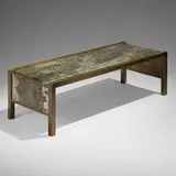 Spring Festival coffee table by Philip and Kelvin Laverne, c. 1965, etched, patinated, and polychromed bronze, pewter, sold Jun 2024