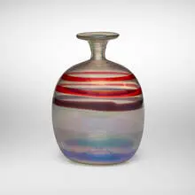 Carlo Scarpa, A Fili vase, model 4540, 1942, glass with a fili and a fasce decoration with light iridization
