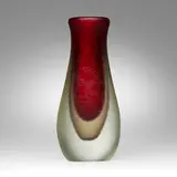 Alfredo Barbini, Battuto Sommerso vase, c. 1962, wheel-carved glass