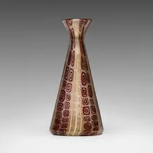Saturneo vase by Ercole Barovier, 1951, glass murrines with white lattimo and gold leaf, sold Jun 2024