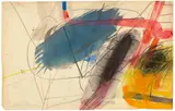 Aus: The Story for a King by Horst Antes, 1960, Aquarell, Tuschpinsel in Rot, Kreide und Bleistift auf Papier, sold Jun 2017