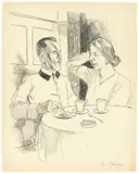 Rudolf Schlichter, Der bessere Herr, Um 1923, Kreide, zum Teil gewischt, auf Velin (Prägestempel: G. [Signet: Hand mit Axt] H.)