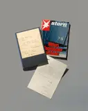 Der letzte Band der sog. Hitler-Tagebücher (ab 15. April 1945) by Konrad Kujau, 1989, 144 Seiten, davon 57 beschrieben, eine beschriebene eingeklebte Seite, sold May 2018