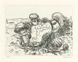Georg Baselitz, Pilze, 1964, Radierung und Vernis mou auf Velin