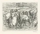 Georg Baselitz, Kahlschlag, 1964, Radierung und Vernis mou auf Velin