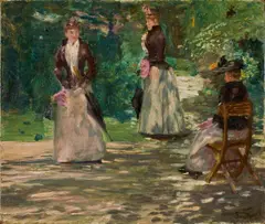 Franz Skarbina, Im Park, Öl auf Leinwand