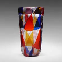 Rare Intarsio vase by Ercole Barovier, c. 1961, fused glass tesserae with controlled air bubbles, sold Jun 2024