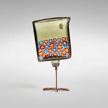 Pulcini by Alessandro Pianon, c. 1963, internally decorated glass, murrine, copper, sold Jun 2024