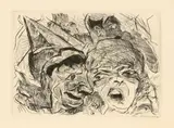 Max Beckmann, Theater, 1916, Kaltnadel auf Bütten