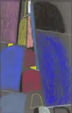 Max Ackermann, Ohne Titel, 1965, Pastell auf schwarzem Bütten