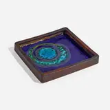 Tray by Annikki Hovisaari, c. 1955, glazed stoneware, sold May 2024