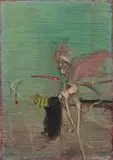 Paul Wunderlich, Tänzerin, 1961, Öl auf Papier auf Hartfaserplatte aufgezogen