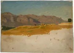 Bernhard Fries, Gebirge in Italien (und 2 Beigaben), Öl auf Papier auf Pappe