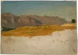 Gebirge in Italien (und 2 Beigaben) by Bernhard Fries, Öl auf Papier auf Pappe, sold Nov 2017