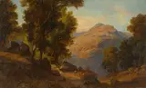 In der Serpentara bei Olevano, mit Blick auf Civitella by Johann Jakob Frey, Öl auf Papier auf Pappe, sold Oct 2018