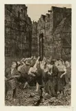 Die Carmagnole by Käthe Kollwitz, 1901, Radierung, Kaltnadel, Aquatinta und Schmirgel in Braun auf Velin, sold Jun 2018
