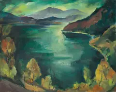 Wolf Röhricht, Walchensee, Um 1925, Öl auf Holz